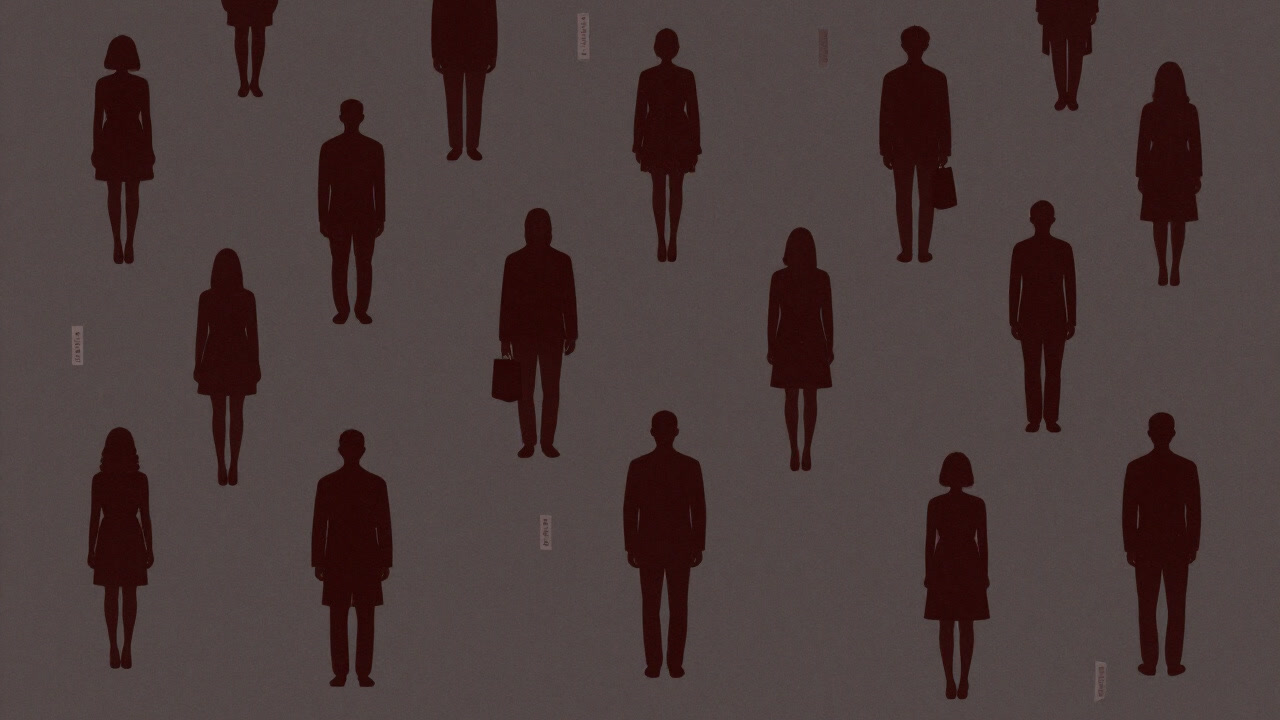 An image of countless tags floating in the air, raining ambiguous labels over people's heads