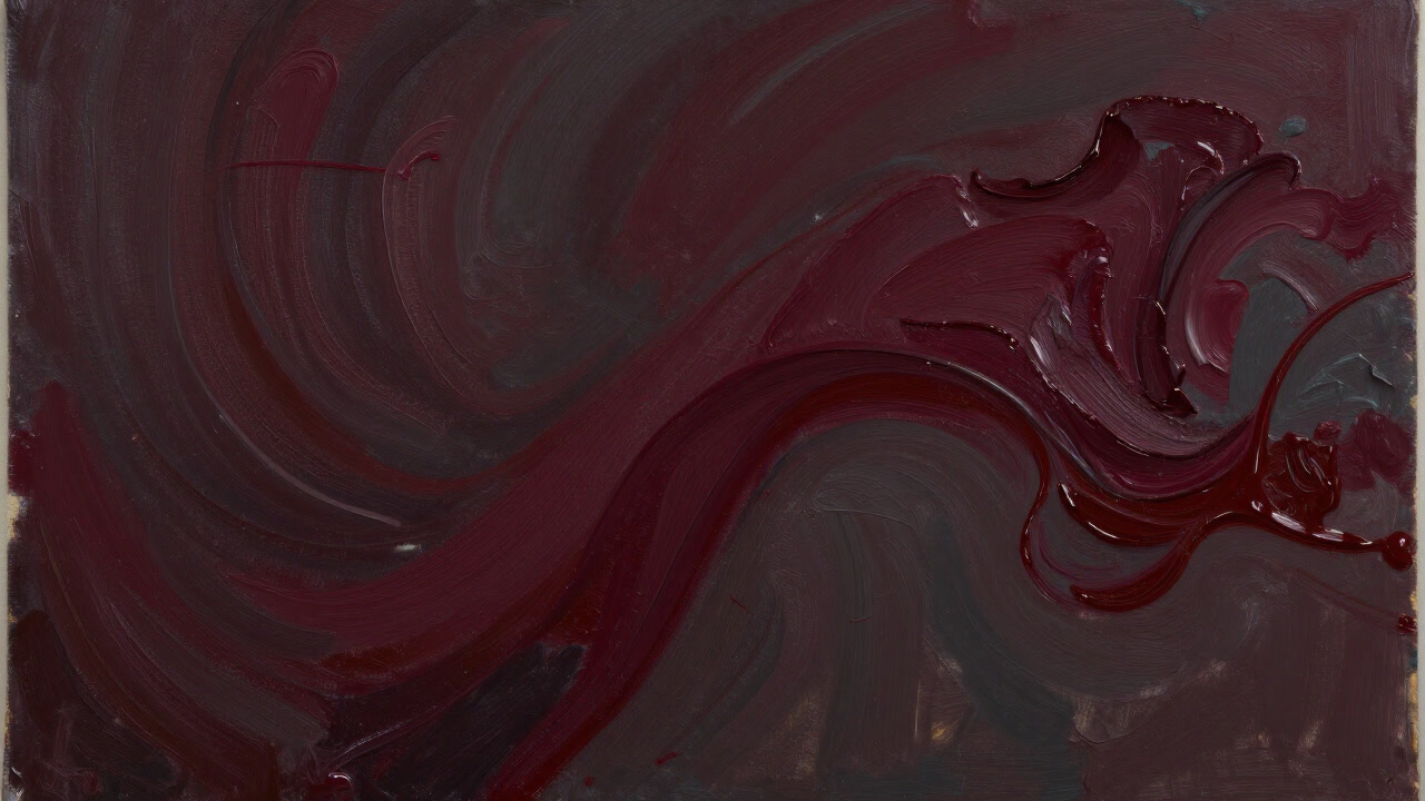 キャンバスに直接湿った絵具を塗り付け、色同士が混じり合う瞬間を捉えた荒々しいアラププリマの風景。