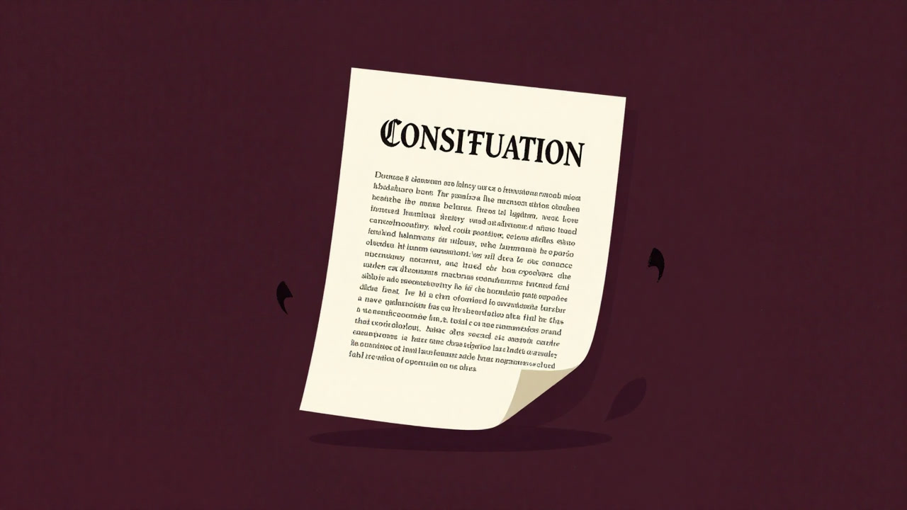An image of constitutional text with a clause popping out like a cartoonish creature