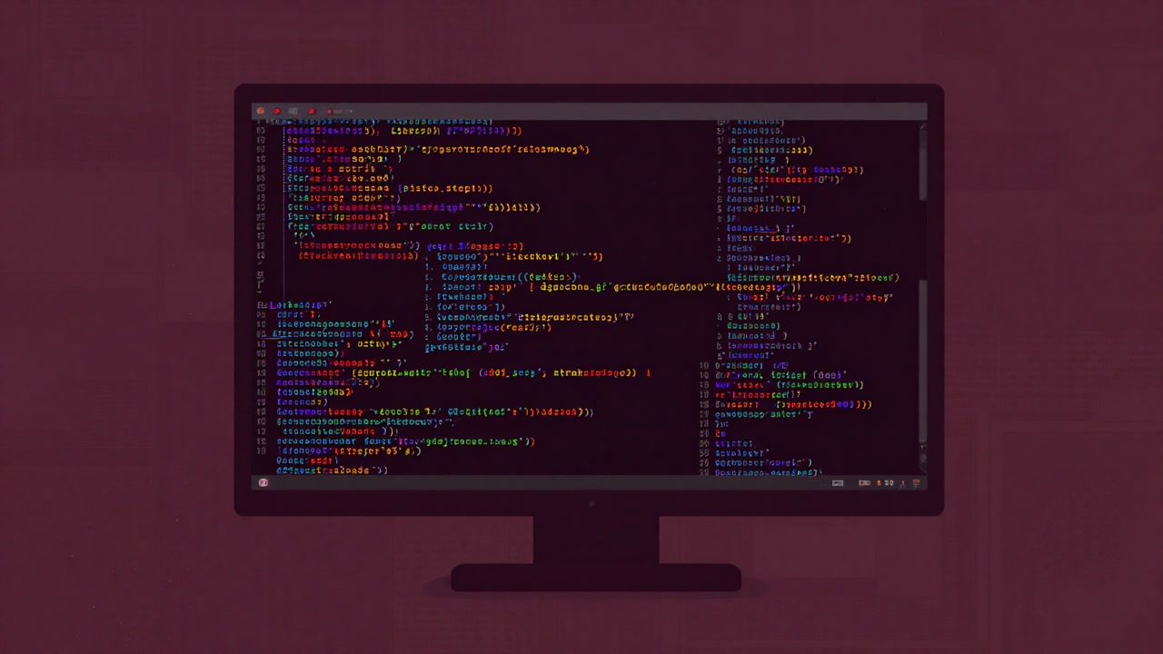 ターミナル画面に色化された文字列が乱立し、混乱した様子が伺えるイメージ