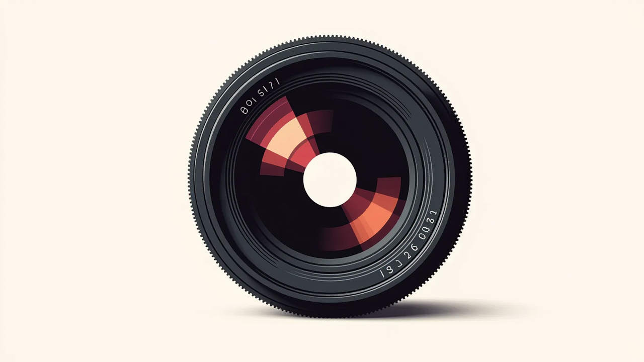 Close-up of a small hole of light peering into darkness in front of a camera lens