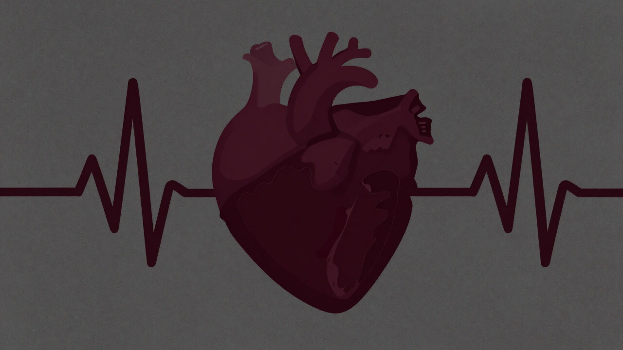 心臓の鼓動がランダムな波線として描かれたイラスト