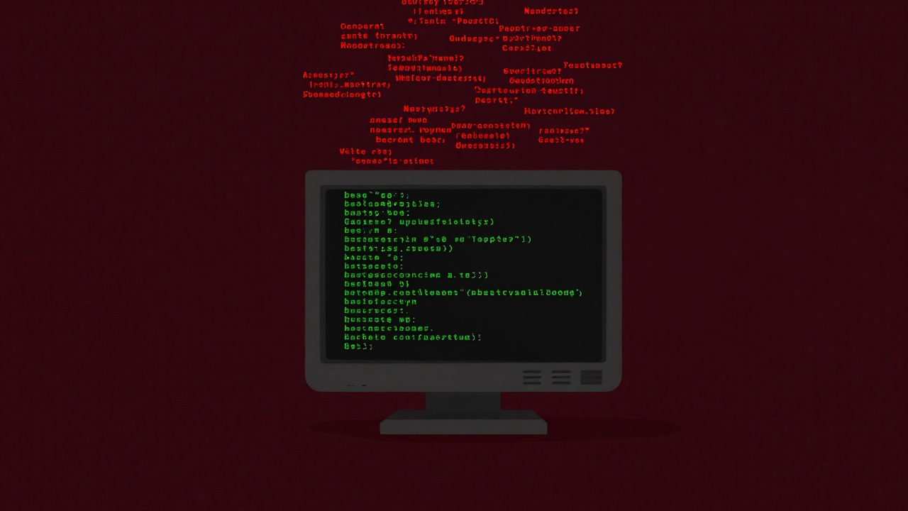 暗い背景に浮かぶ緑色のプロンプトと無数の警告が飛び交う端末の画像