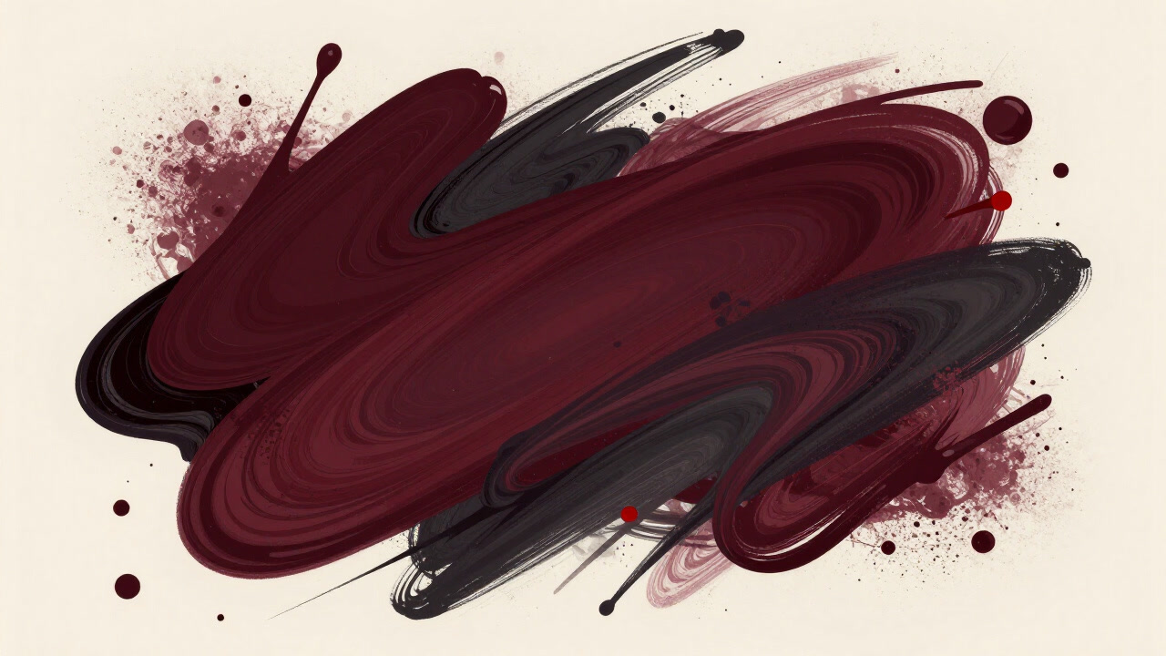 絵の具や素材が渦巻きながら無秩序に混ざり合うキャンバスのイメージ