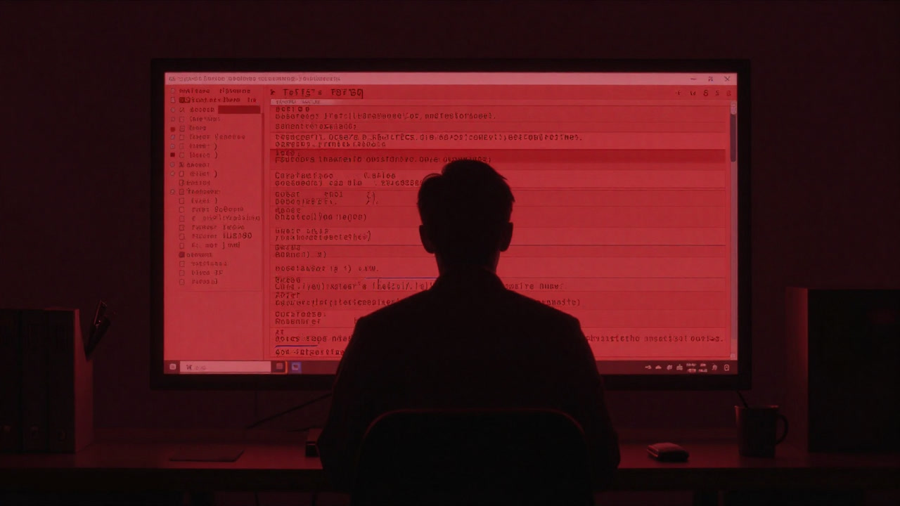 Silhouette of an exhausted engineer staring at a screen filled with endless red tickets