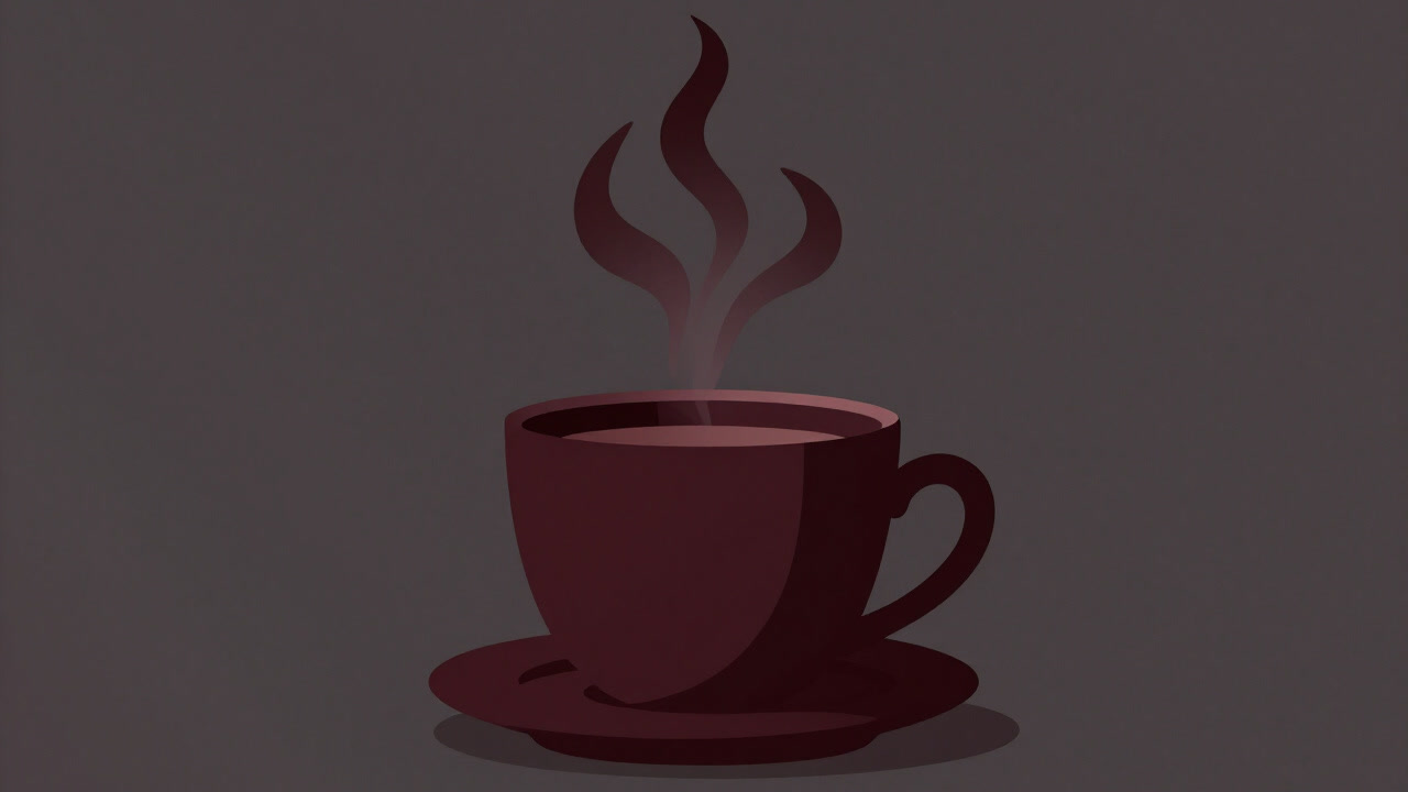 Illustration of steam rising from a coffee cup as if it were an ominous caffeine spirit