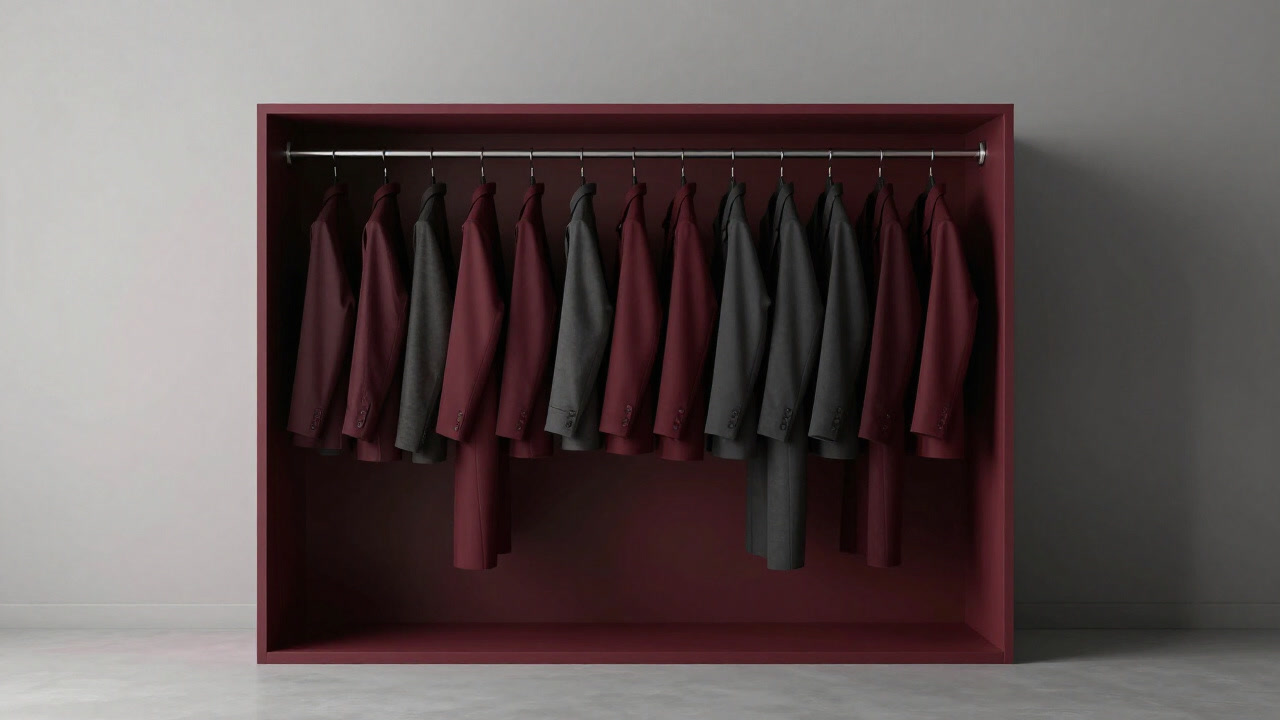 Image of a small closet with a limited selection of curated garments