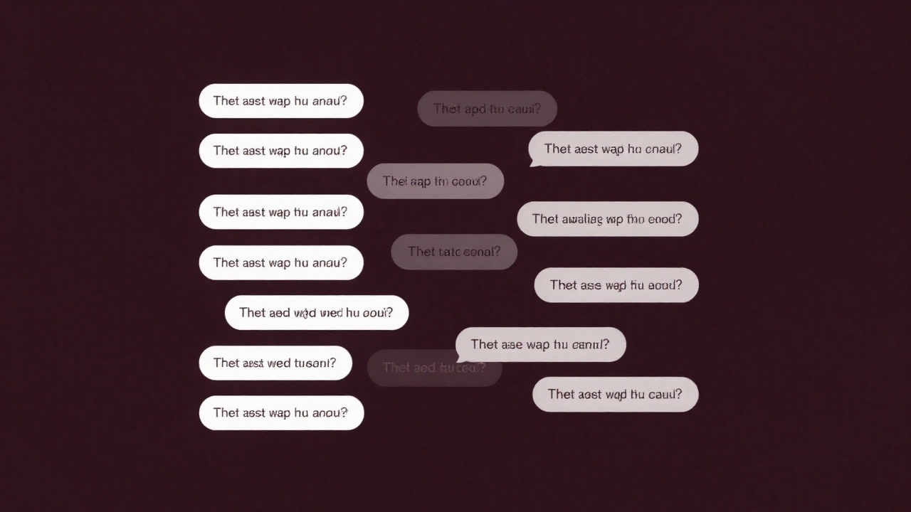 Illustration of a chat window repeating template messages
