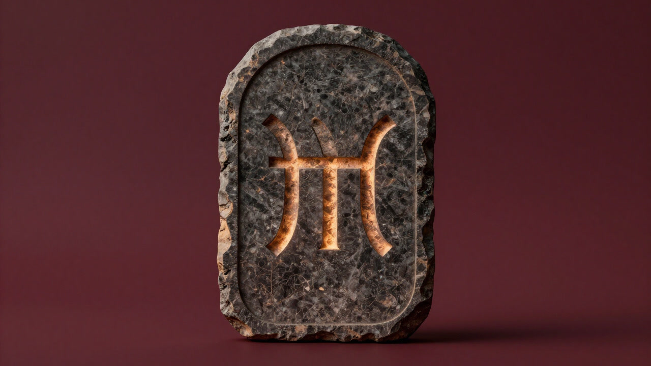 Photo of Chi-Rho carved into an ancient stone tablet glowing in sunset light