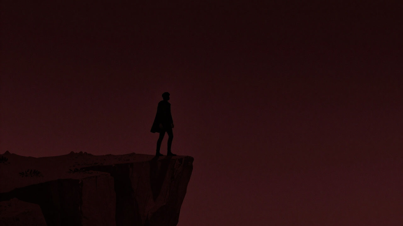 Silhouette of a scene fading to black at the final moment, leaving only anticipation for next episode