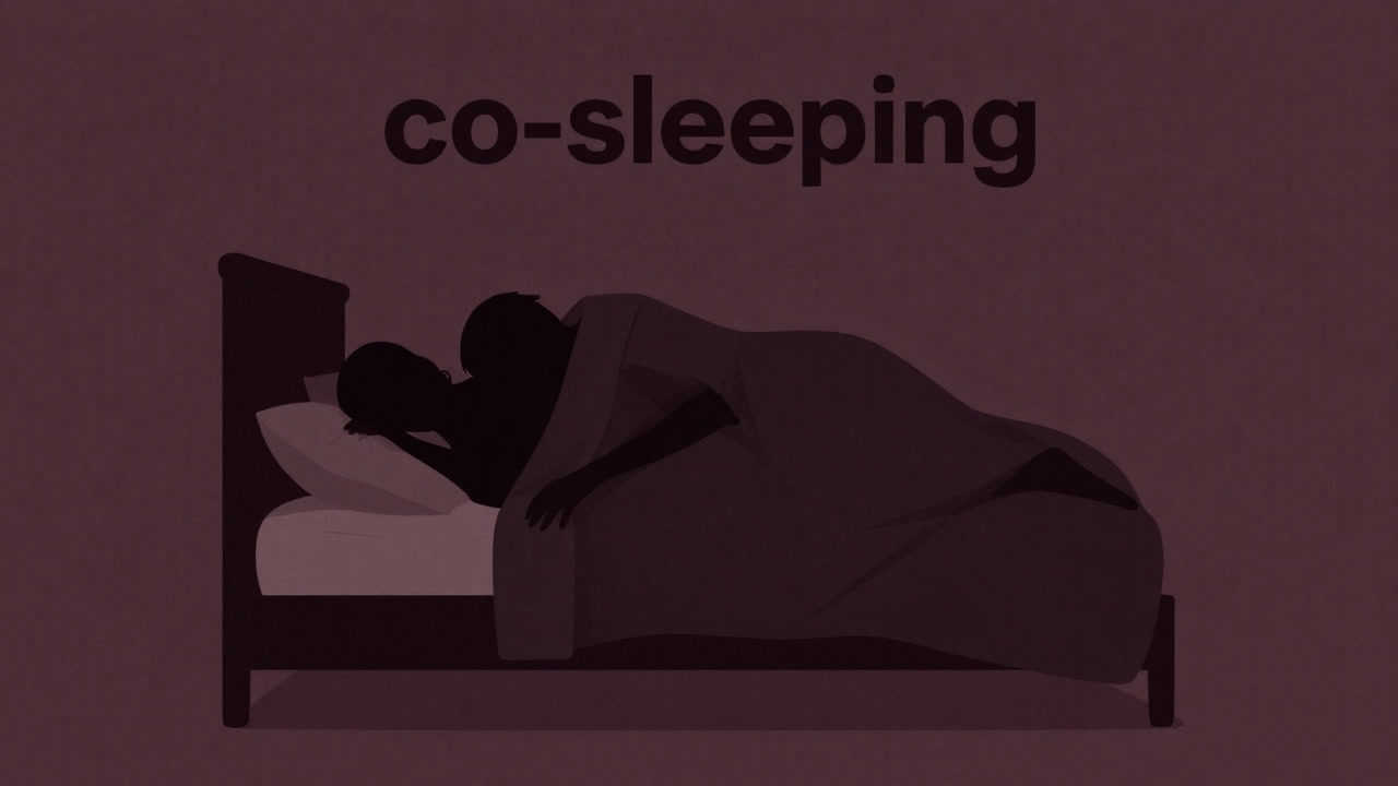 親子や恋人が同じ布団で身を寄せ合い、わずかな距離感に甘んじる姿