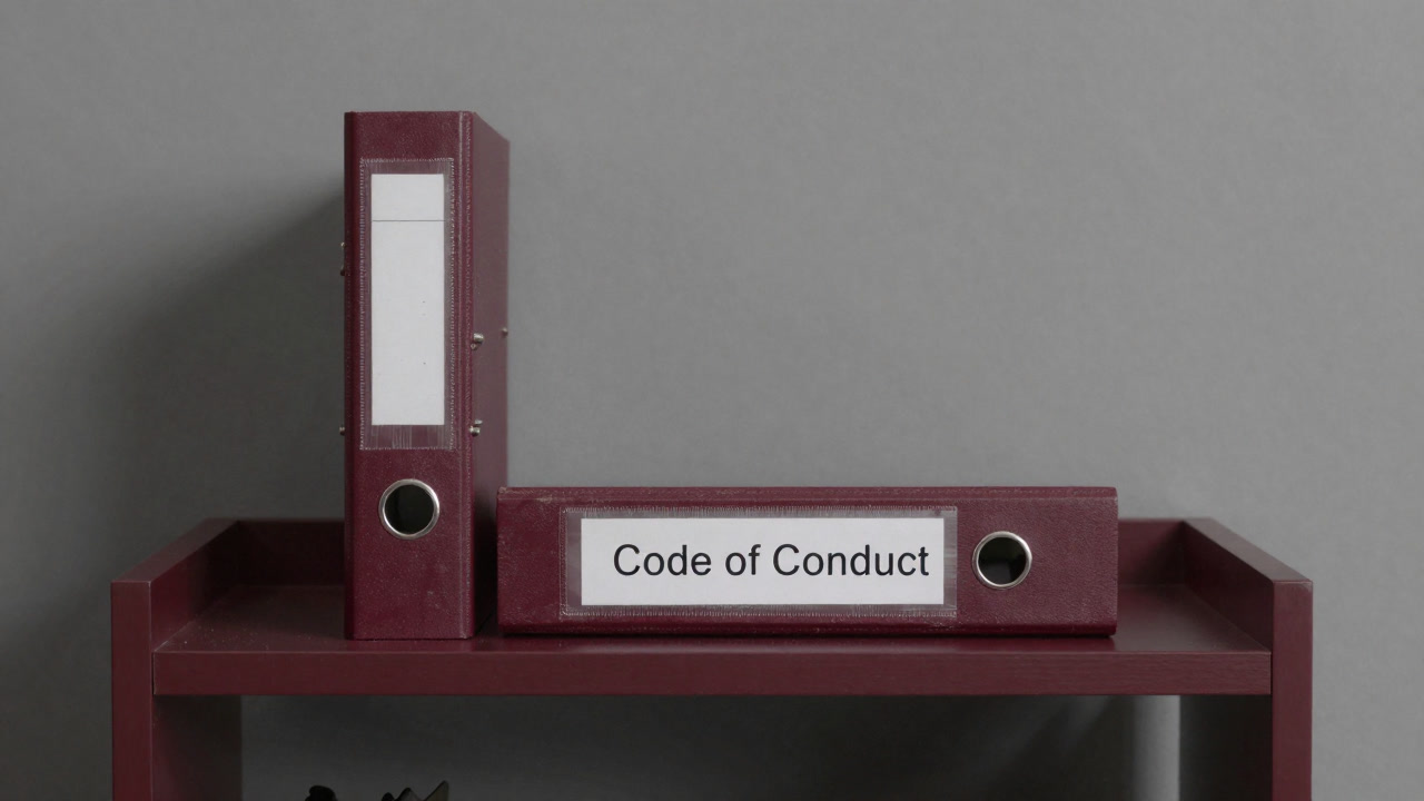 会社の棚に埃をかぶって収められた分厚いバインダーの行動規範