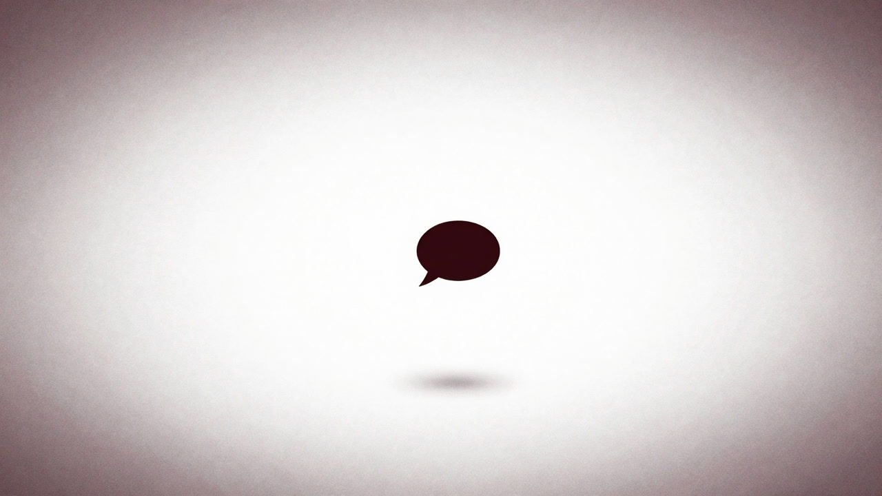 真っ白なページに小さな吹き出しがポツンと浮かび上がるイメージ