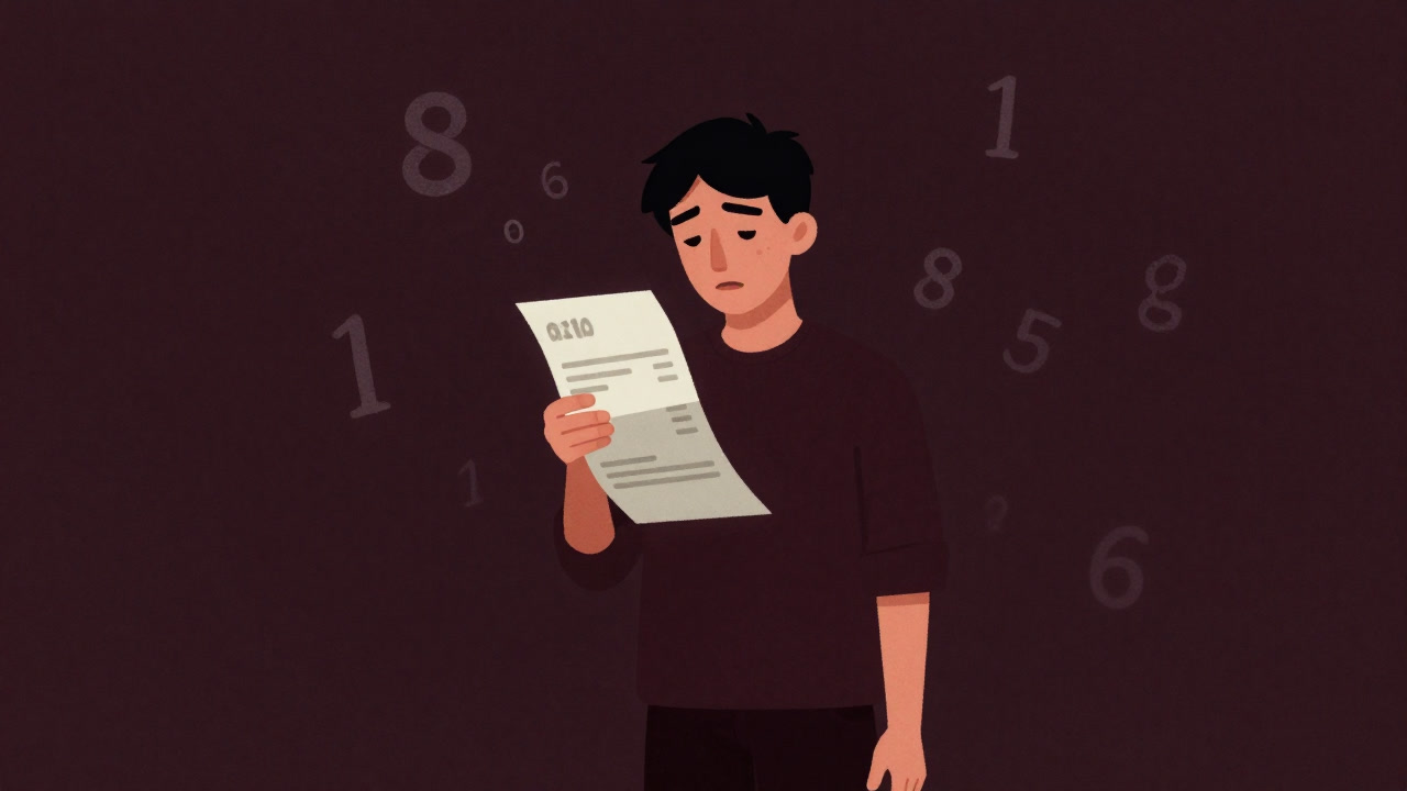 Illustration of a weary citizen holding an invisible invoice of intangible costs