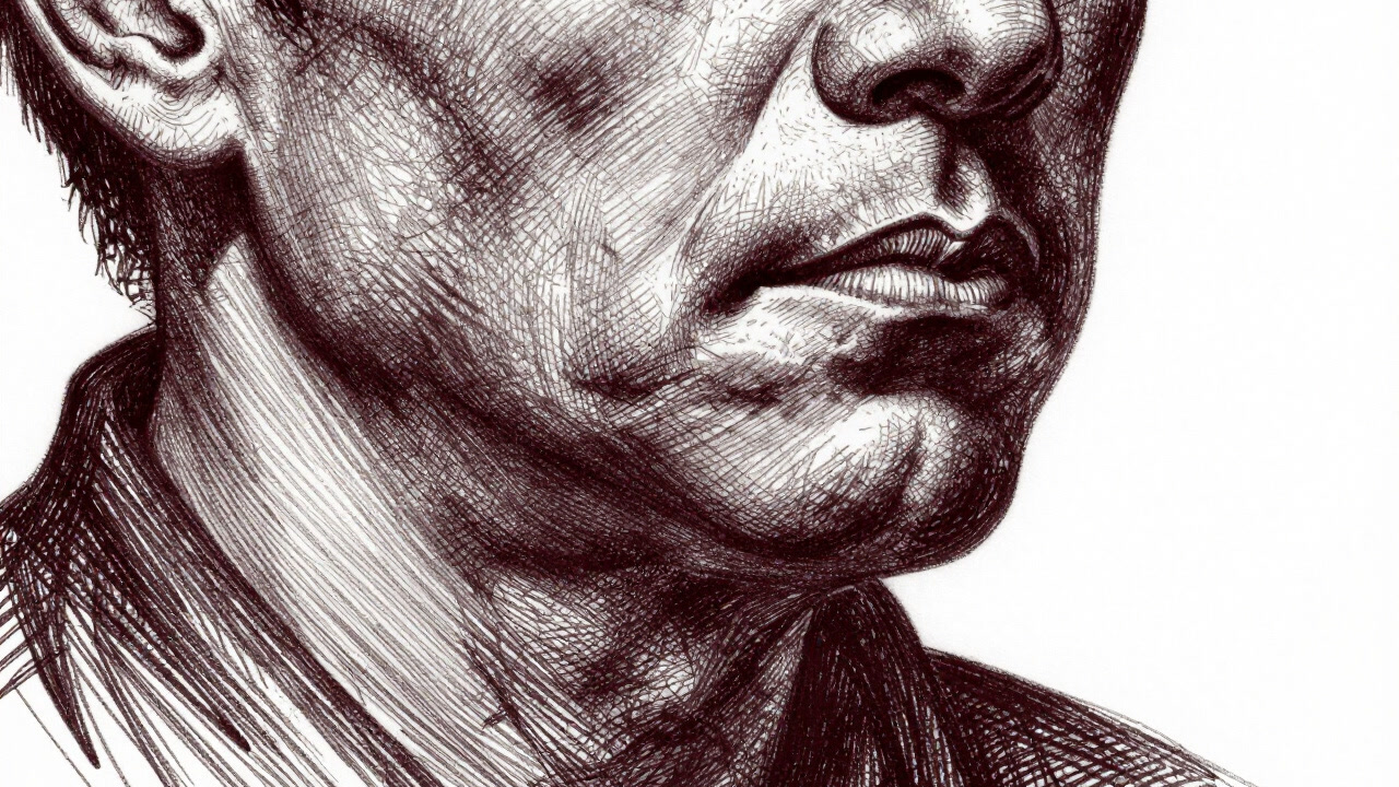 Close-up of a paper surface where countless lines intersect to form shading.