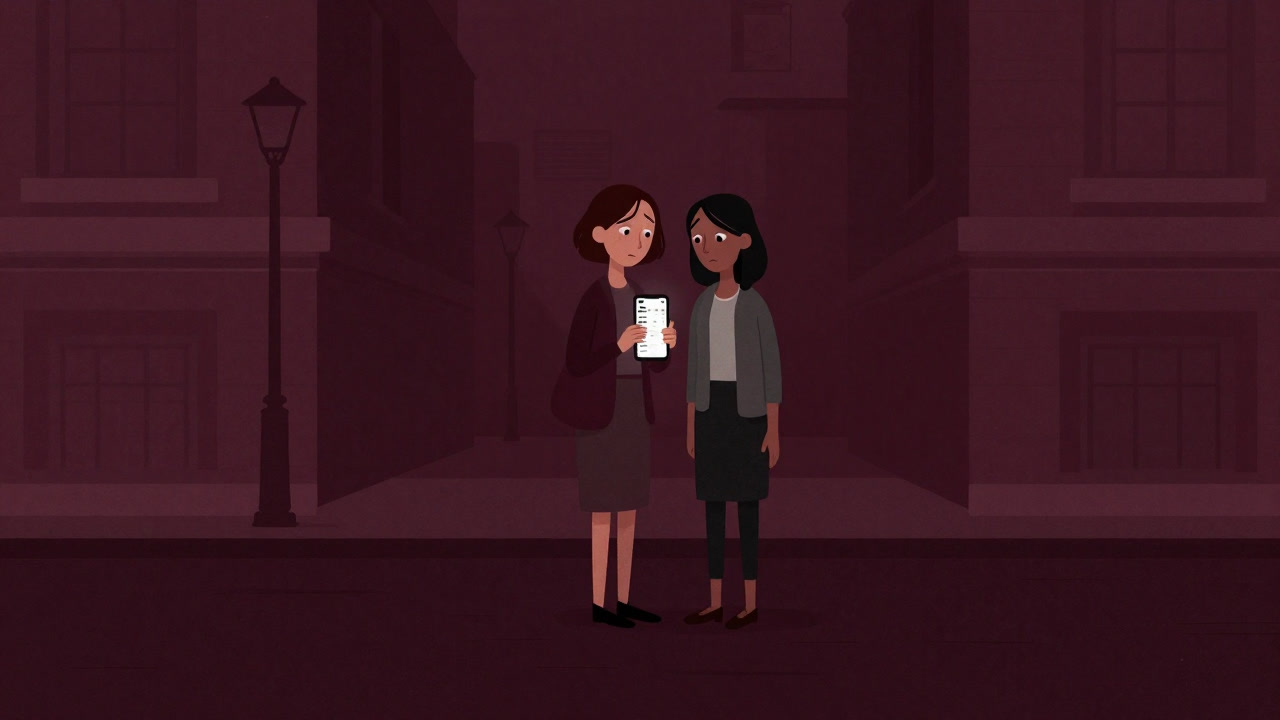 Illustration of a couple looking confused over a date plan on their smartphone