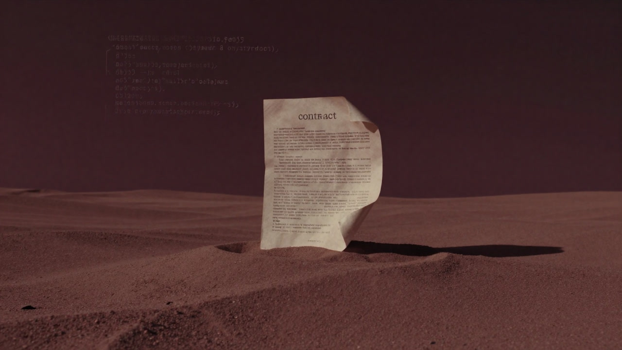 An abandoned smart contract in a digital desert waiting in vain