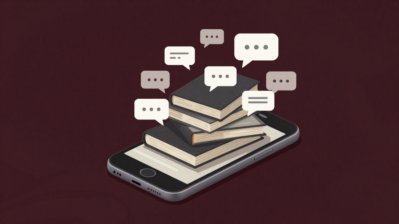 A smartphone screen piled high with unread DMs like a stack of unread books about to collapse