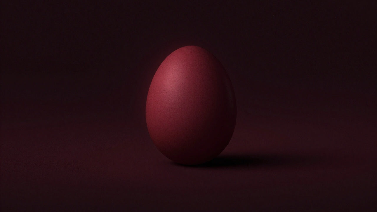 Illustration of an egg leaking eerie light, tempting curiosity