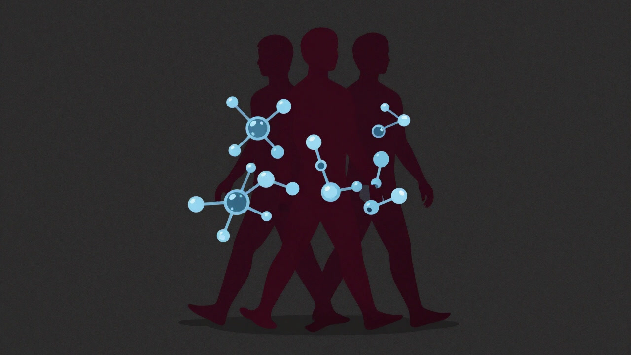 Abstract illustration of ions marching with water inside a human body