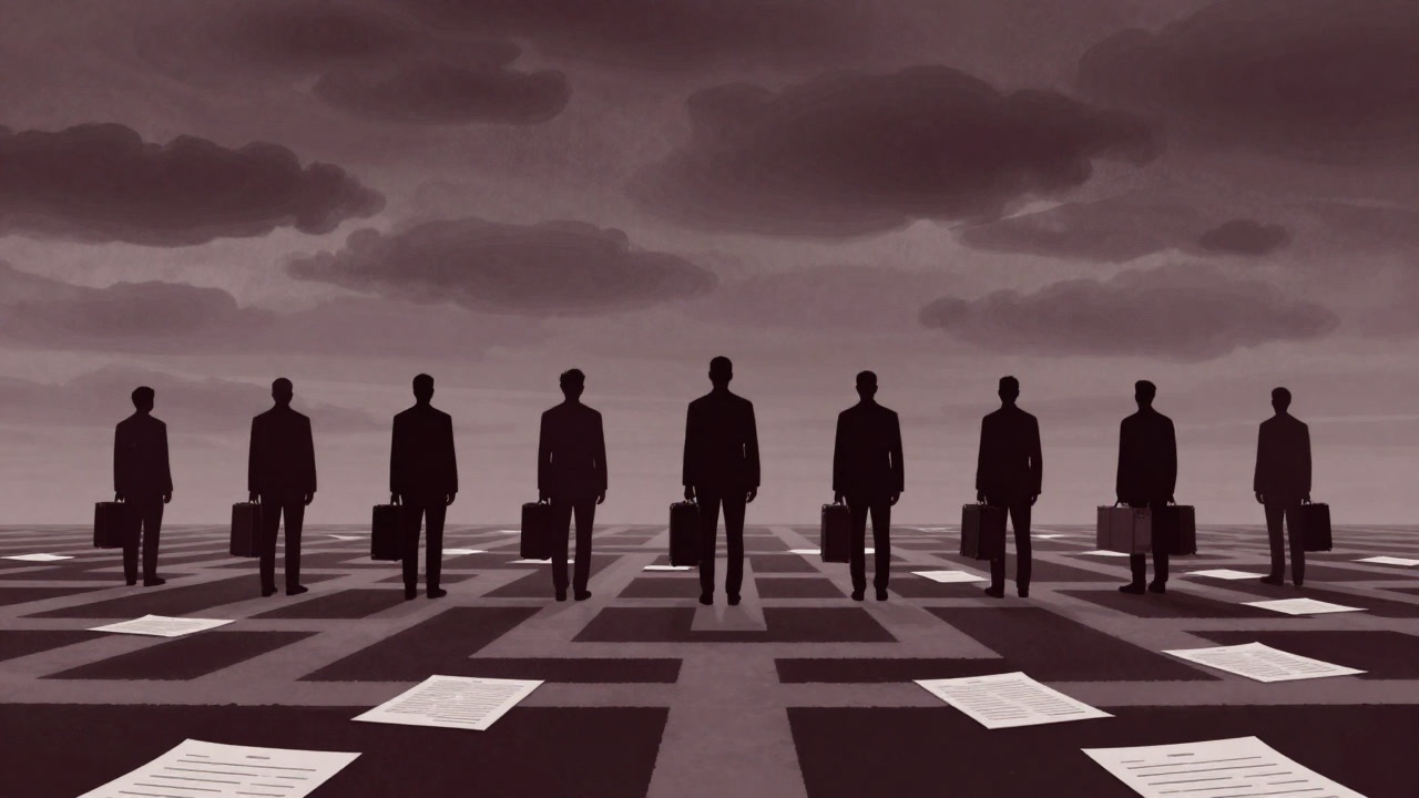 Silhouette of people carrying luggage waiting in a long queue