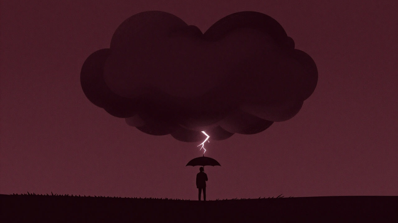 荒れ狂う心の嵐を背負いながら、笑顔を作り続ける人のシルエット