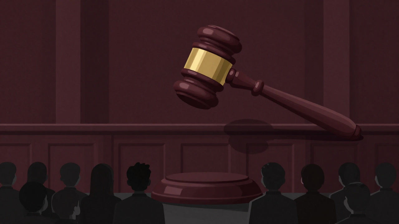 大きなハンマーを振りかざす法槌の影像