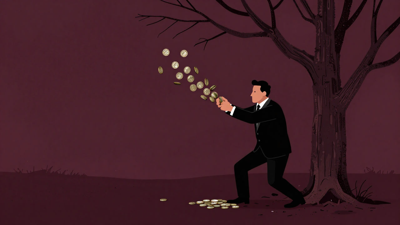 税金をむしり取られる地球のイラスト