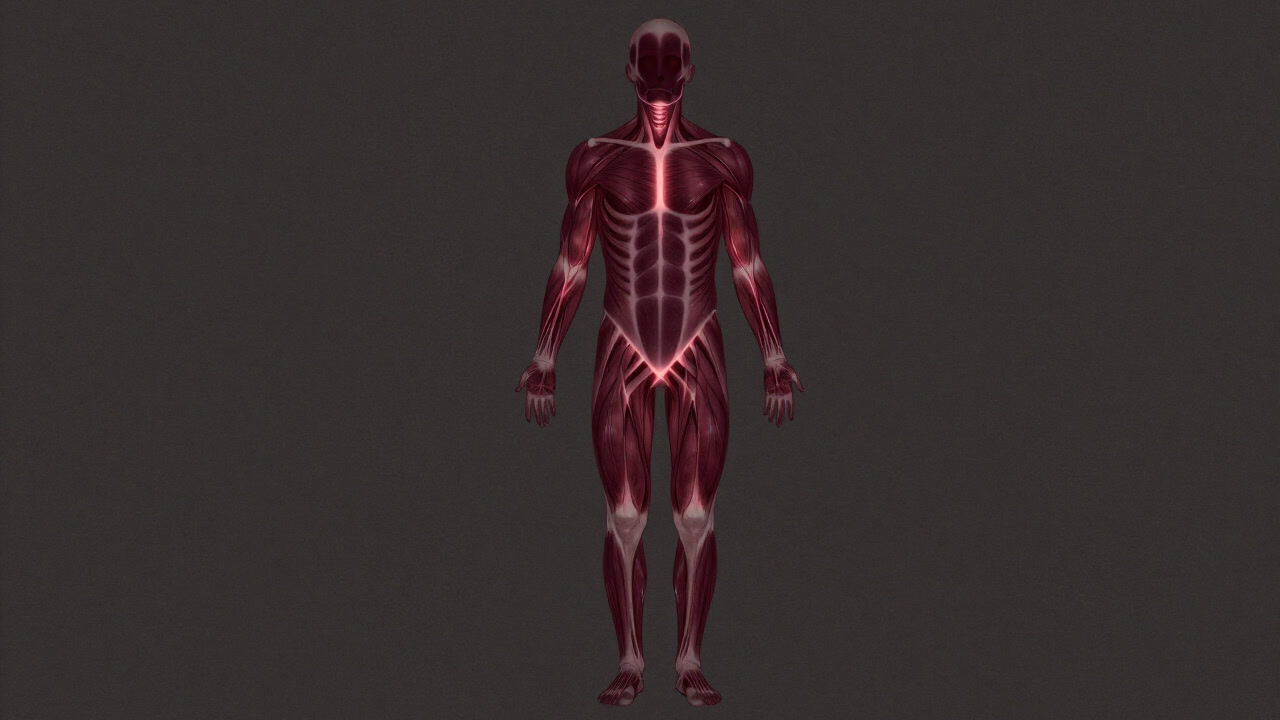 全身に網目状の痛みの線が浮かび上がる人体イラスト