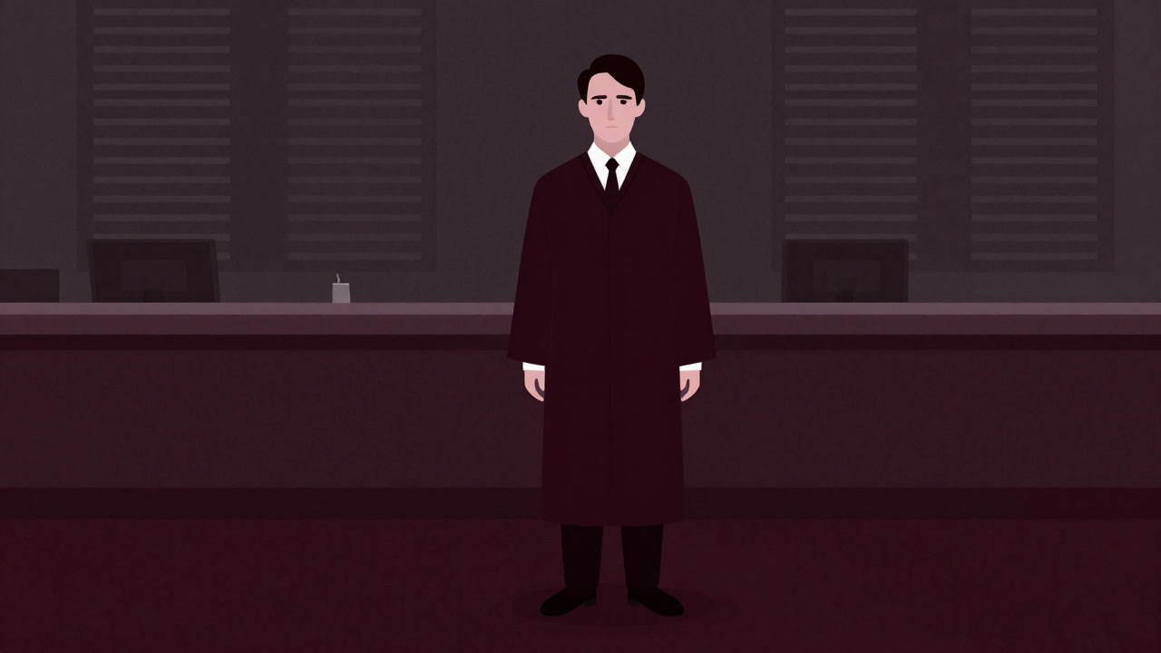 An anthropomorphic FOK order with a cold expression in a dimly lit trading floor