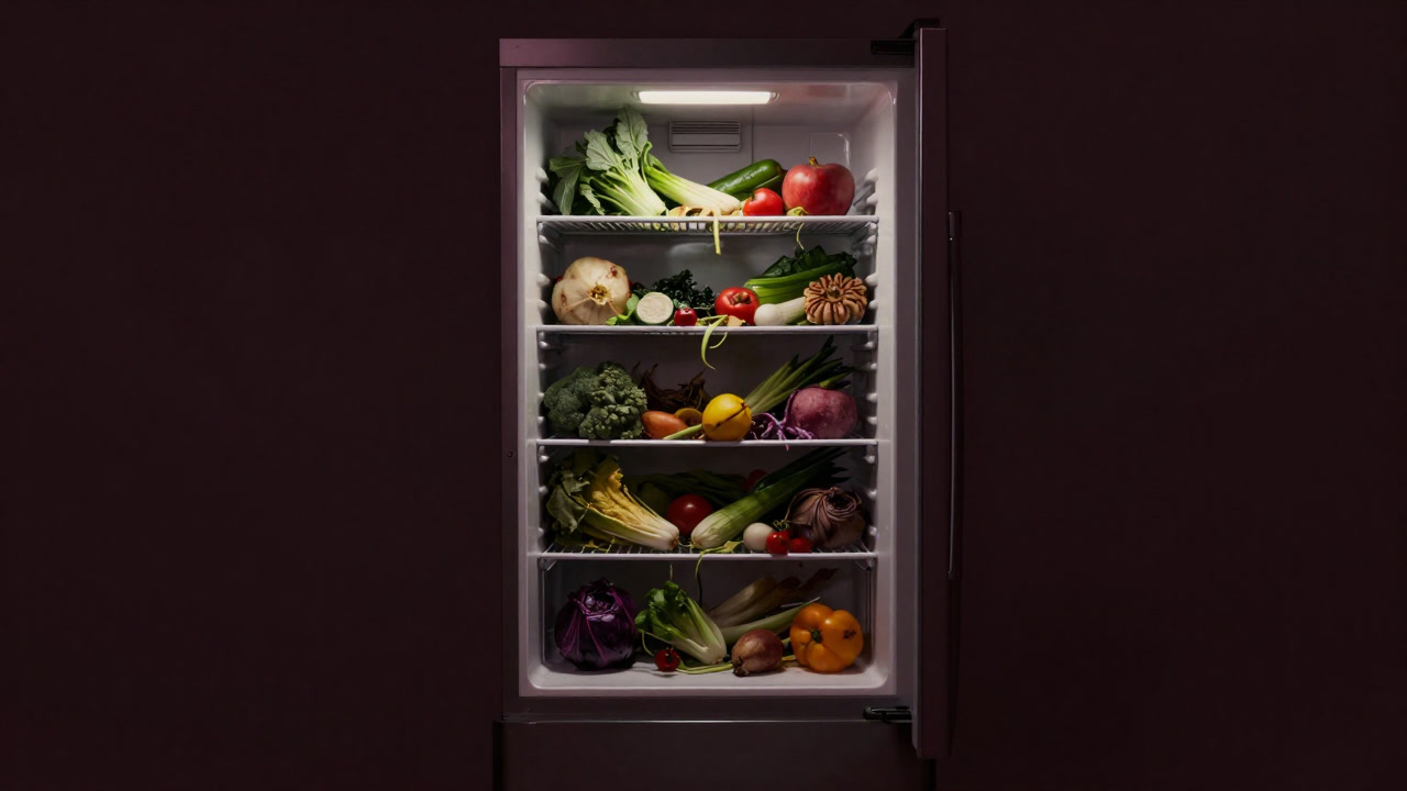 Image of lonely vegetables being thrown away at the back of a fridge