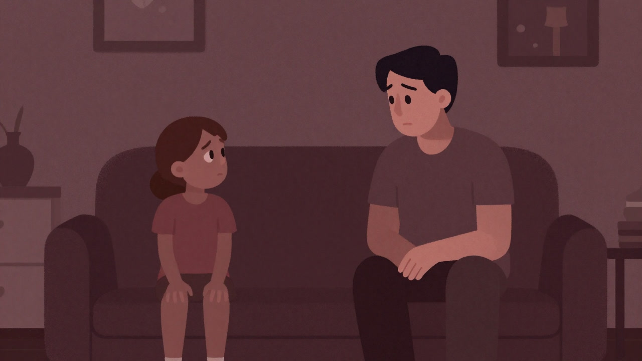 Foster parent gazing at a child holding hope and anxiety for a new family