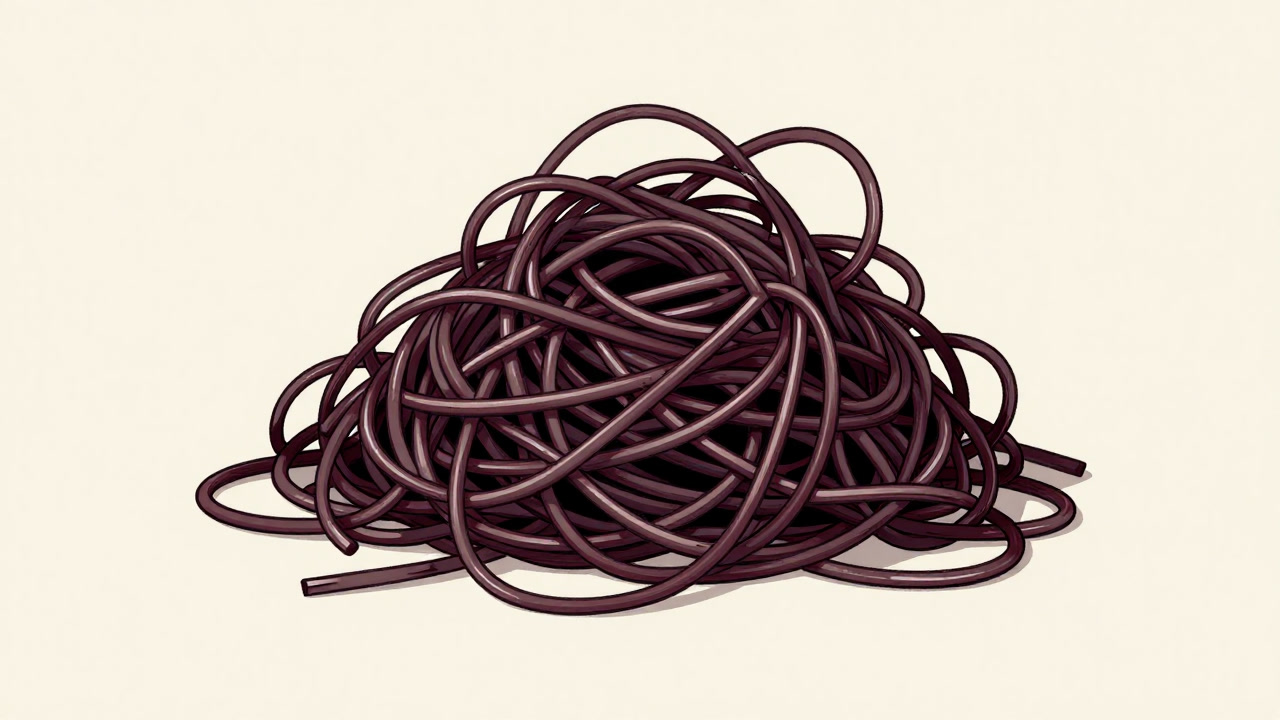 An image of lines and bars entangled into visual chaos, obscuring the truth