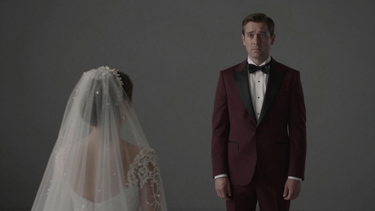 花嫁の横で緊張と期待に揺れる表情を浮かべる花婿の姿