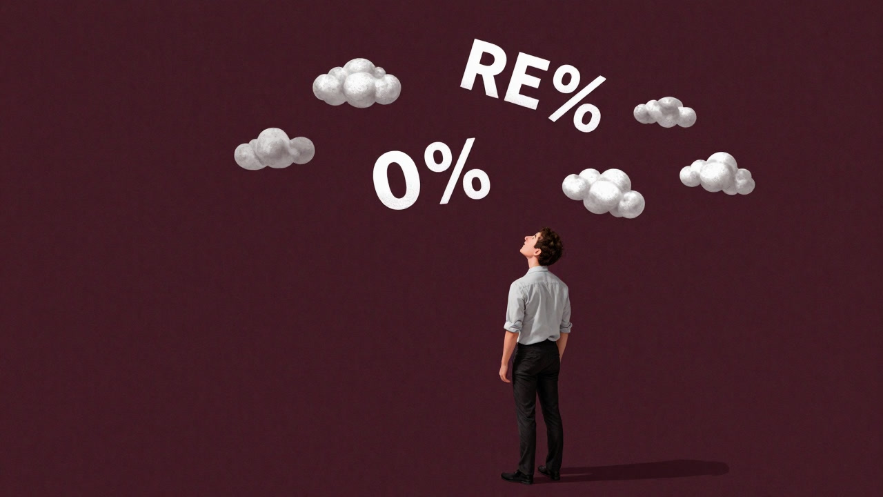 Illustration of rent income figures floating above clouds as an investor gazes up in romantic awe