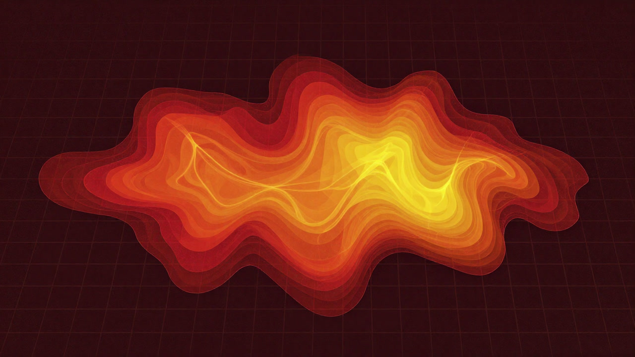 An image of a heatmap swirling with colors emerging on a matrix