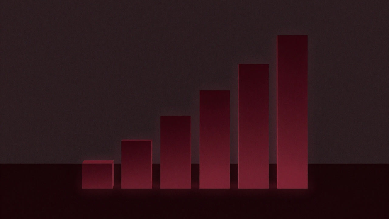 Illustration of a histogram with bars of varying heights glowing eerily as if sentient