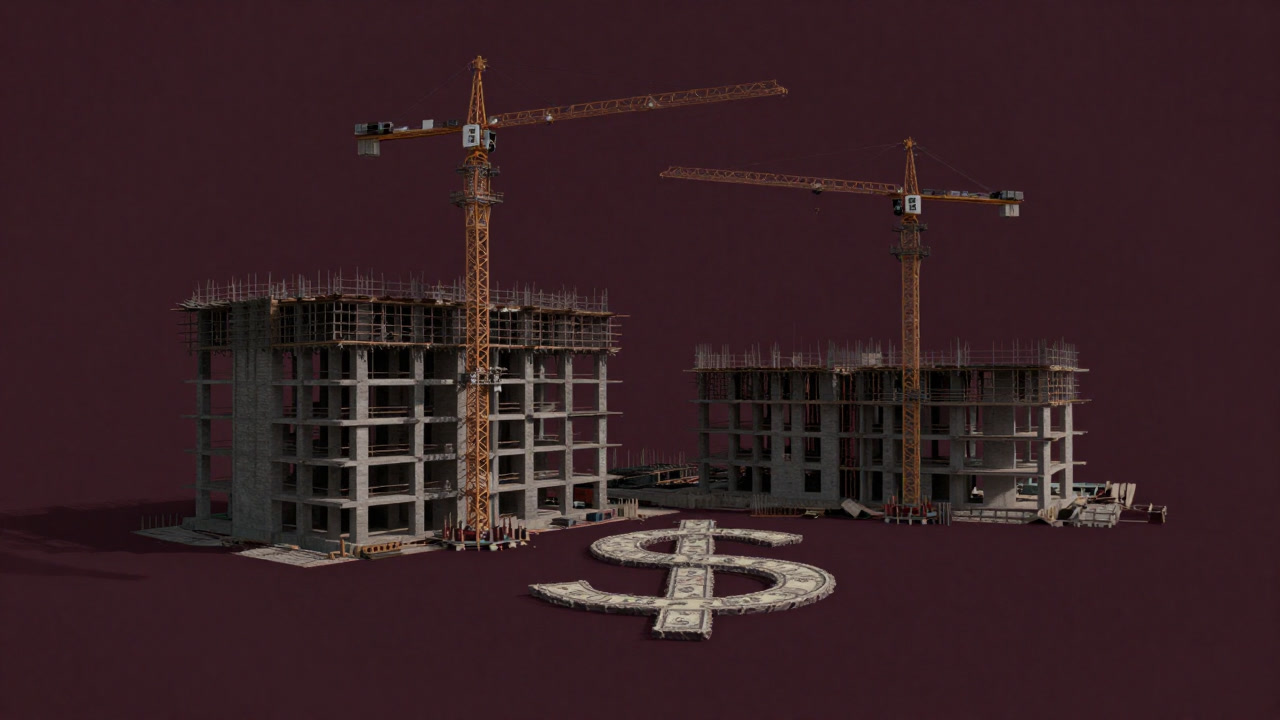 未完の建築現場が経済成長の象徴を気取る画像
