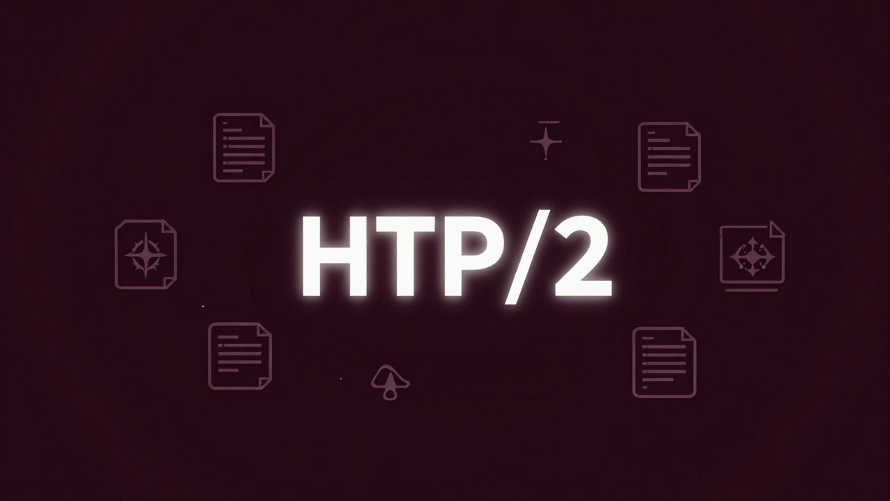 HTTP/2 logo surrounded by glowing configuration files like a magic tome