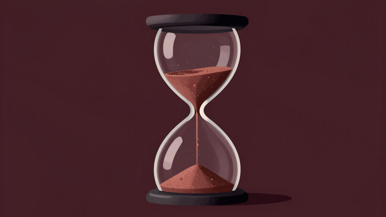 砂時計の砂が止まり、時間が凍りついたかのような光景