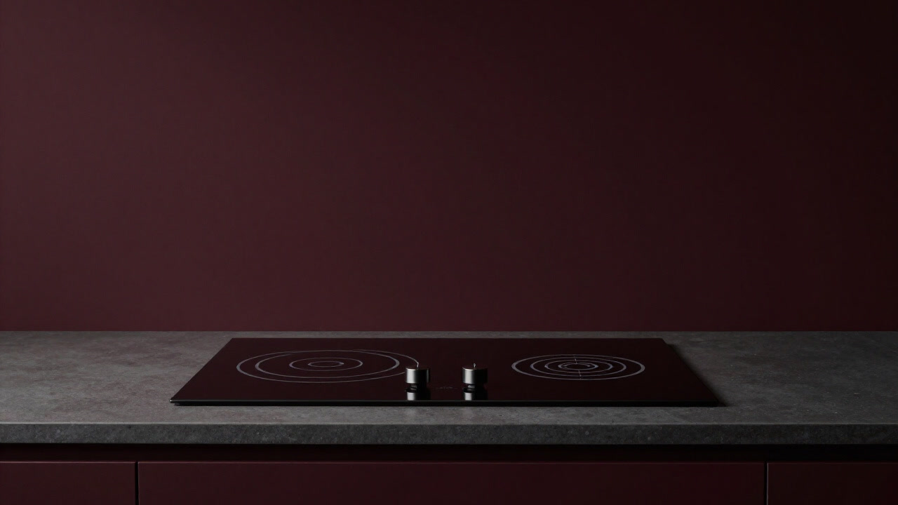 キッチンのカウンターに置かれ、無機質なパネルだけが光を放つIHクッキングヒーターの写真
