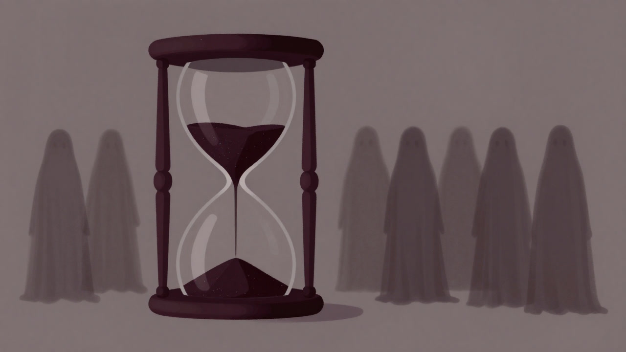 砂時計の砂が次世代に向かって漏れ落ちるイメージ図