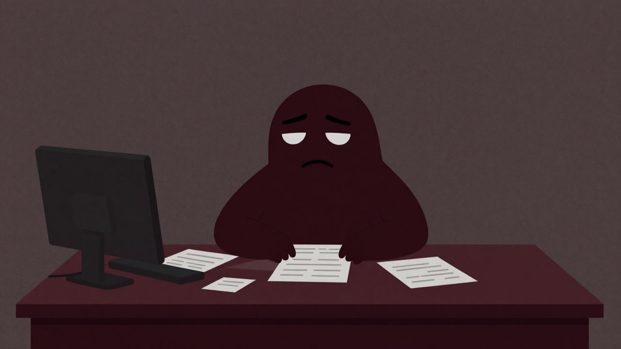 Image of a stack of invoices piled on a table looking depressing.