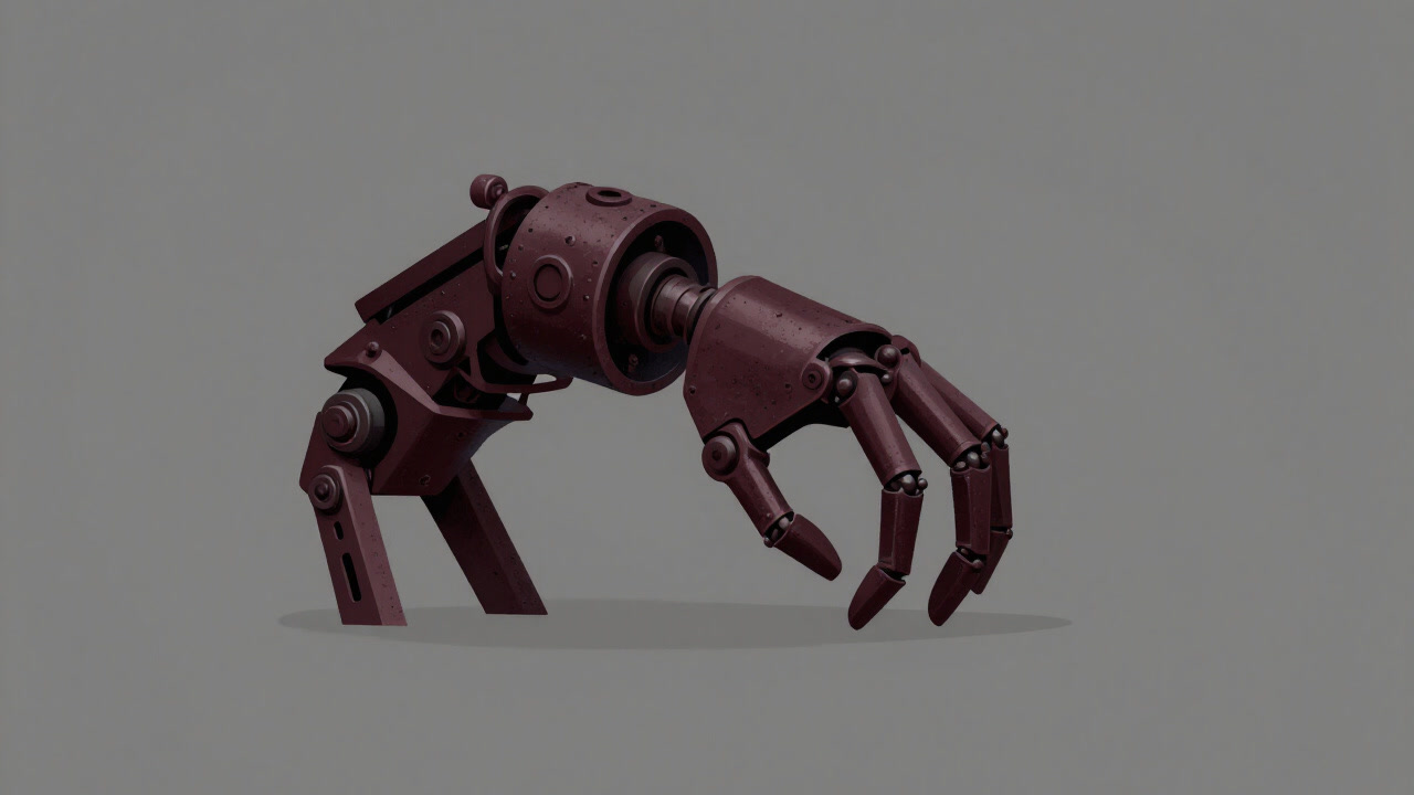 Illustration of an anthropomorphic joint creaking like rusty machinery