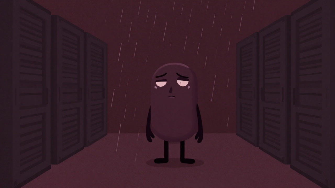 Illustration of an exhausted anthropomorphic JIT compiler under a rain of bytecode in a dark server room
