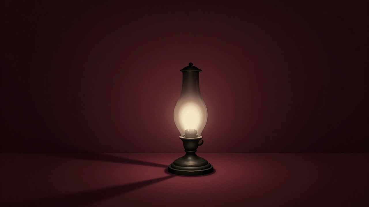 Photo of a lamp glowing anxiously in the dark