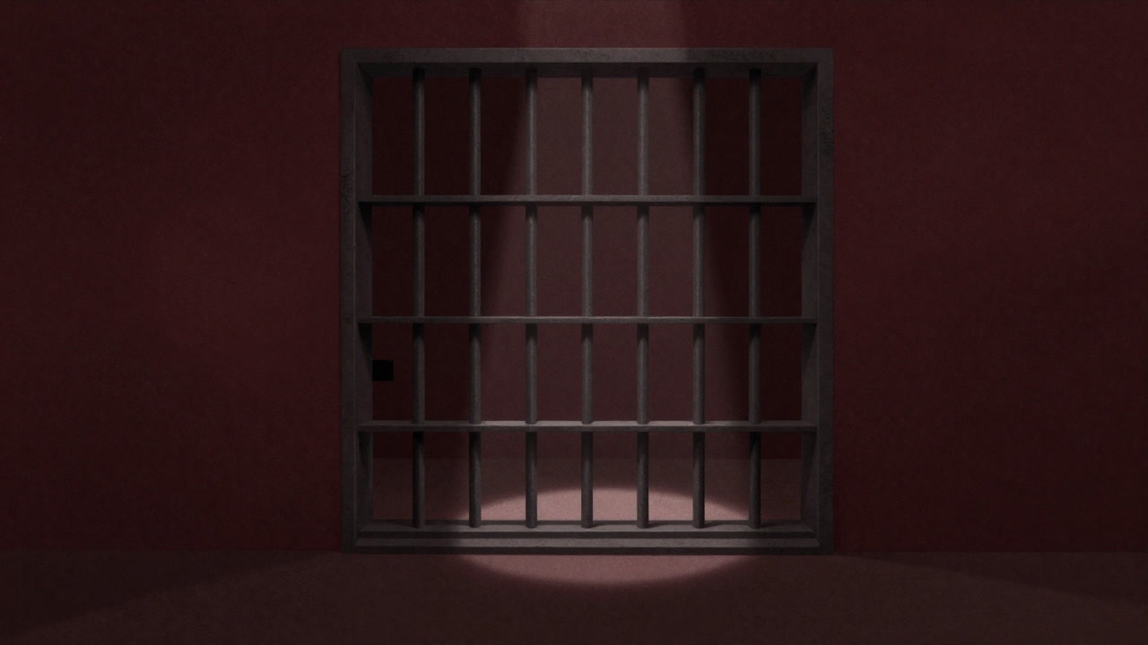 薄暗い独房の鉄格子越しに差す一筋の光が、永遠に閉ざされた牢獄を照らす