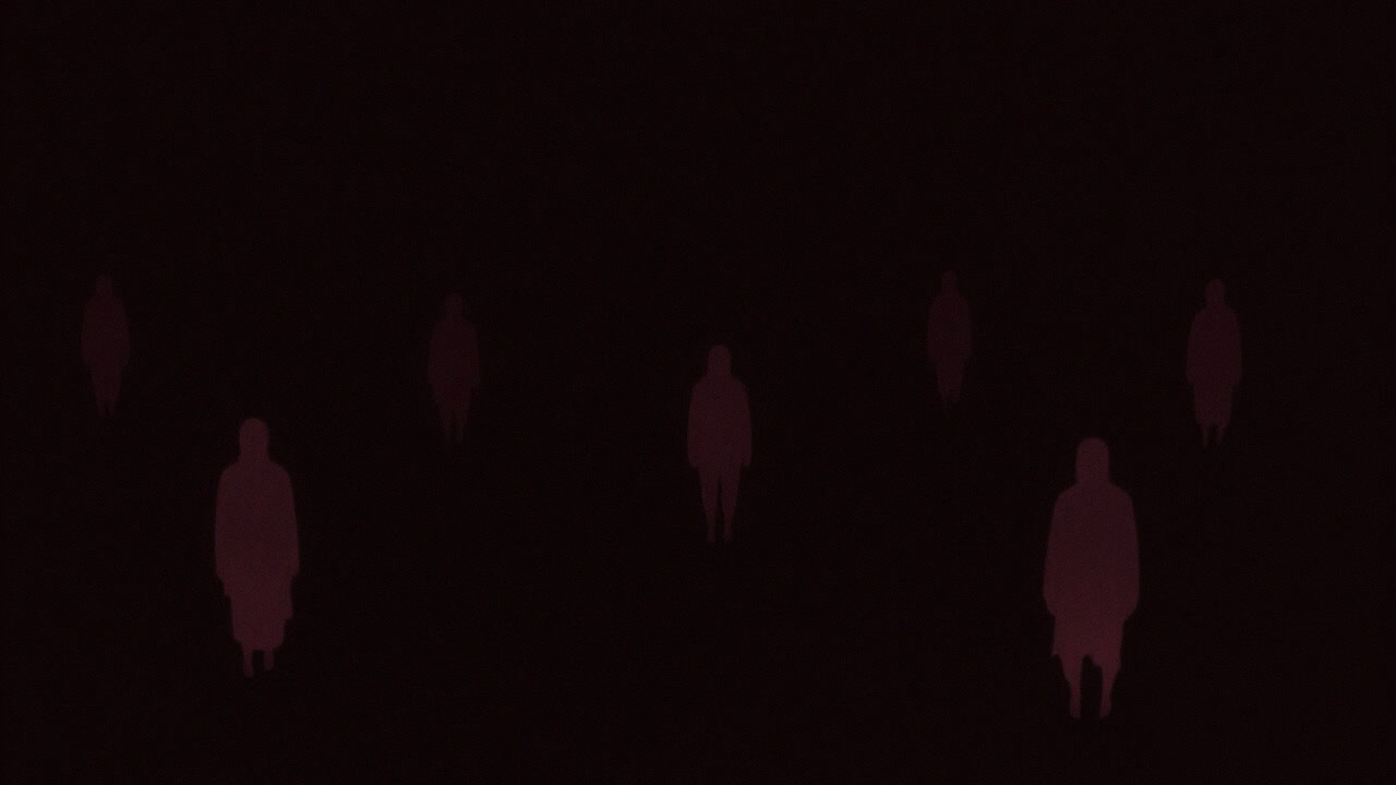 無数の魂が暗闇に漂い、宙ぶらりんで居場所を失った光景