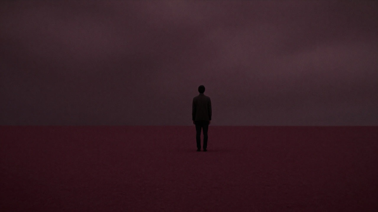 Illustration of a solitary figure standing in a vast, empty landscape