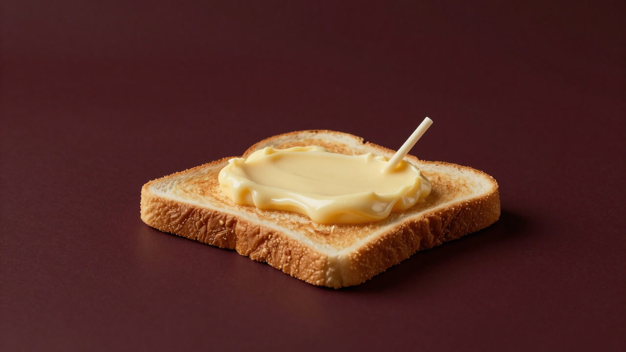 トーストに塗られたマーガリンがキラキラと輝くイラスト